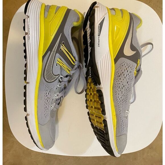 Womens Nike Lunareclipse 3 Running SZ 8.5 Grey Yellow White Sneakers Shoe - Picture 4 of 9